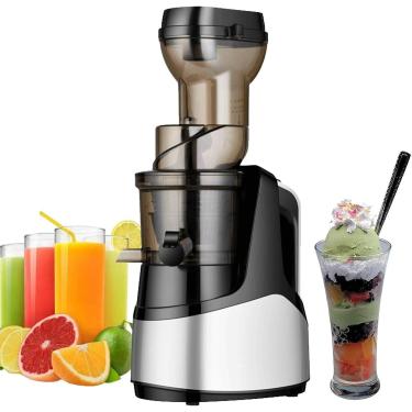 Imagem de Máquina de espremedor de mastigação lenta 150w, prensa fria automática de grande capacidade de 1000ml, espremedor centrífugo com função reversa, para frutas inteiras/sorvete/smoothie, fácil