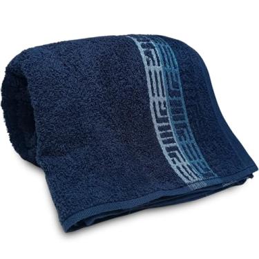 Imagem de Toalha de Rosto Karsten Softmax 100% Algodão - Barra em Floral Grossa Macia Antipilling - 48 x 80 (Bosco Azul Marinho 30198/3)