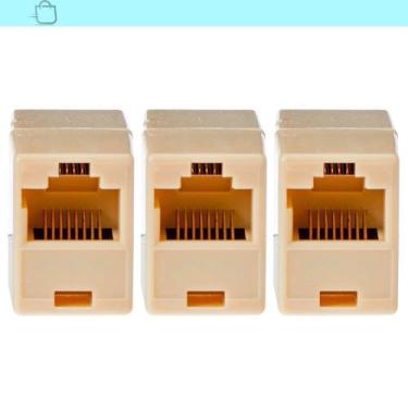 Imagem de Kit 3 Emendas De Rede Rj45 Branco - SÓ PRODUTO, Branco