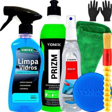 Imagem de Kit Para Limpar Tirar Manchas e Cristalizar o Vidro Prizm Limpa Vidros