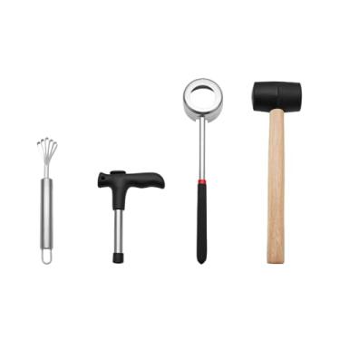 Imagem de Generic 4x Conjunto de ferramentas para abrir coco Conjunto de plaina de polpa de coco Abridores de frutas práticos e fáceis de abrir Kit abridor de de