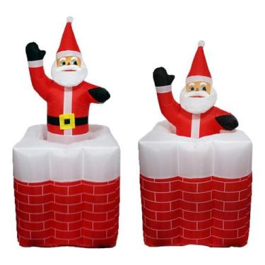 Imagem de Papai Noel Natalino Chaminé Inflável Bivolt Decoração Natal - Top Nata