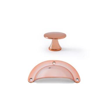 Imagem de Kit 2 Puxadores Dourado Ponto e 6 Puxadores Concha Rose Gold Puxador d