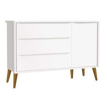 Imagem de Cômoda Sapateira Théo New Branco Fosco com Natural - Reller