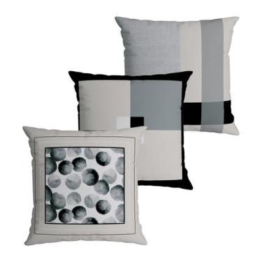 Imagem de Kit 3 Capas de Almofada Decorativa Belchior com Zíper Tecido Especial 