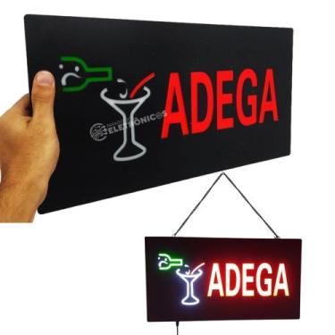 Imagem de Painel Luminoso Adega Neon Placa Led Letreiro Comercios IP43 Bivolt LE