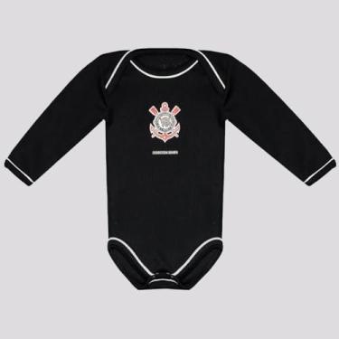 Imagem de Torcida Baby - Body Corinthians Manga Longa Preto Oficial