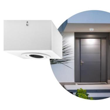 Imagem de Kit 6 Spot Plafon Sobrepor Box Quadrado Mr16 Direcionável Branco - Ilu