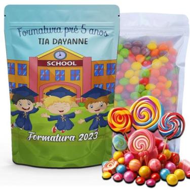 Imagem de Kit Festa Com 5 Saquinhos Em Pé 12x19cm Vários Temas - Mundo da Bina, 