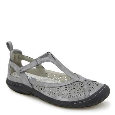 Imagem de Jambu Sapatilhas femininas confortáveis casuais clássicas Mary Jane com tira em T, Metálico, 35