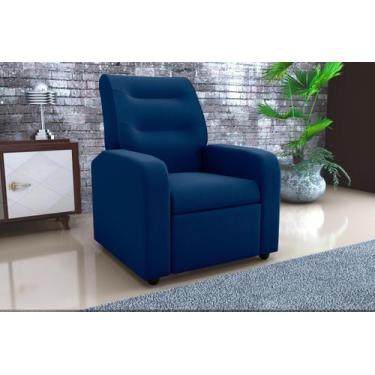 Imagem de Poltrona Reclinável Classic Suede Azul B254 - Matrix - LM DECOR