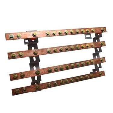 Imagem de Kit Barramento Trifásico Curto 250A 1x1/8 9 FJ, Cobre