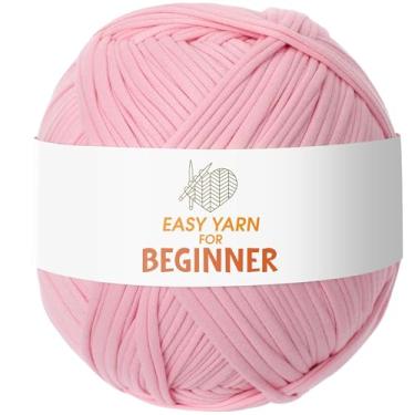 Imagem de Cudroza Fio de camiseta para crochê - fio de camiseta 400 g (130 jardas), fio grosso grosso para bolsas, cobertor, almofadas, projetos de cestas de armazenamento, fio de tecido, presente de tricô