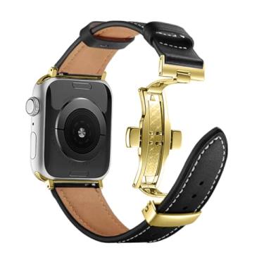 Imagem de FAGWIG Pulseira de reposição para Apple Watch Series SE 9, 8, 7, 6, 5, 4, 3, 2 e 1, ultra de 49 mm, 45 mm, 41 mm, 44 mm, 40 mm, 42 mm, 38 mm, feminina e masculina, couro genuíno para iWatch Sports &