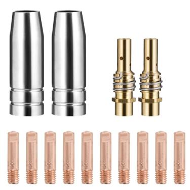 Imagem de Welding Knight Kit de tocha de soldagem MB15 15AK MIG ponta de contato 0,03 mm difusor de bocal 0,8 mm acessórios de substituição de pistola MIG (0,1 cm) pacote com 14