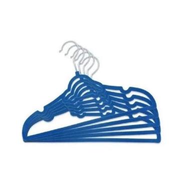 Imagem de Kit 5 Cabides Veludo Infantil Antideslizante Coração Carrinho 33 Cm - 