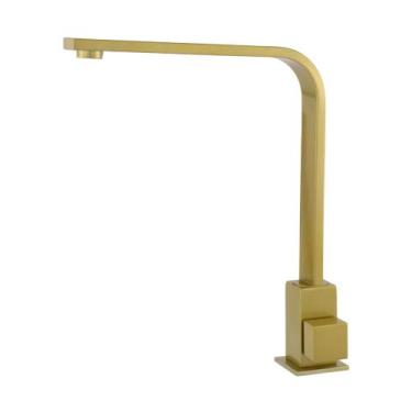 Imagem de Torneira Bancada Bica Móvel Alta Luxo Cozinha 1/4V - HC METAIS, Dourad