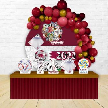 Imagem de Painel Festa Decoração Redondo Sublimado Copa 2022 1,50x1,50 - IMPAKTO