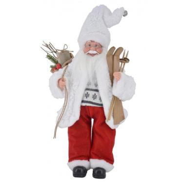 Imagem de Papai Noel Com Ski Casaco Macio Decoração Natal Luxo 45cm - Zona Livre