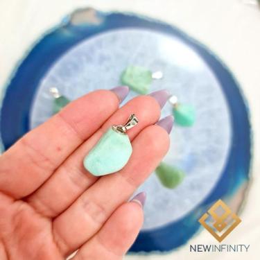 Imagem de Pingente de Pedra Amazonita rolada cristal Natural - New Infinity