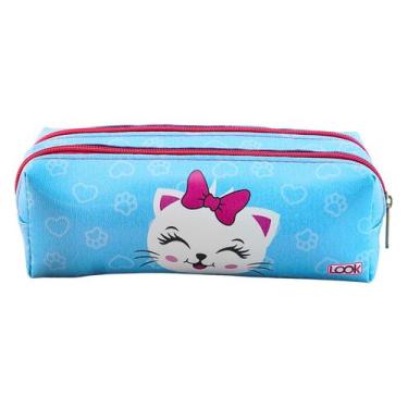 Imagem de Estojo Escolar Infantil Feminino Duplo 2 Divisórias Estampado - Look, 