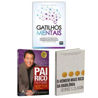 Imagem de Kit 3livros, Pai Rico, Pai Pobre + Gatilhos Mentais + O Homem Mais Ric