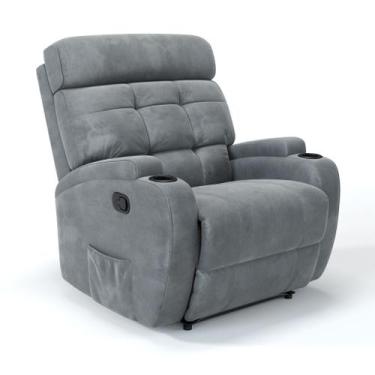 Imagem de Poltrona do papai Reclinável Manual em Suede - Modelo Florença Damie, 