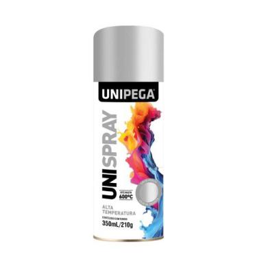 Imagem de Tinta Spray Alta Temperatura 600C Alumínio 350ml Unipega
