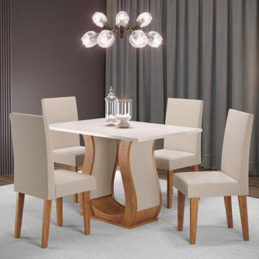 Imagem de Mesa de Jantar Retangular Criare 120x80cm com 4 Cadeiras Venus - Viero