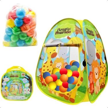 Imagem de Toca Barraca Infantil Divertida Dobra + 25 Bolinhas Colorida - KIDSBEH