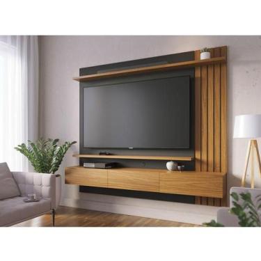 Imagem de Painel para Tv Home Suspenso Ambiente Juriti 1.8 Noce Milano Preto Ace