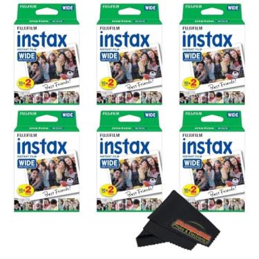 Imagem de Fujifilm Pacote duplo Instax Wide Instant Film com pano de microfibra Sunshine Photo... (pacote com 6 - 120 exposições)
