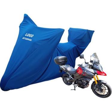 Imagem de Capa Sob Medida Moto Suzuki V-Strom 650 1000 Top Case Bau - Mz, Azul