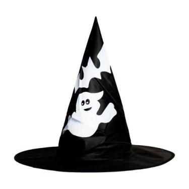 Imagem de Chapéu de Bruxa Infantil ou Adulto Estampado de Halloween Fantasma - F