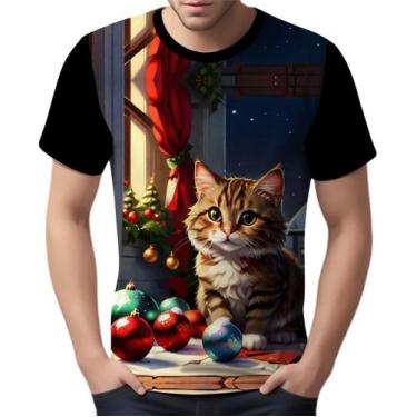 Imagem de Camisa Camiseta Tshirt Natal Festas Gato Gatinho Fofo Neve 2 - Enjoy S