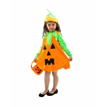 Imagem de Fantasia Abóbora Feminino Infantil - Jade Fashion, G