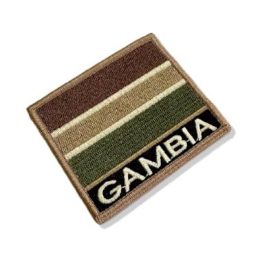 Imagem de BP0196N-003 Bandeira Gambia Patch Bordado 7,5×6,3cm (B- Fecho de contato gancho)