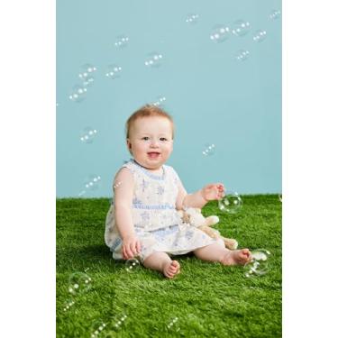 Imagem de Mud Pie Vestido infantil floral azul em camadas para bebês meninas, Azul, 5 Anos
