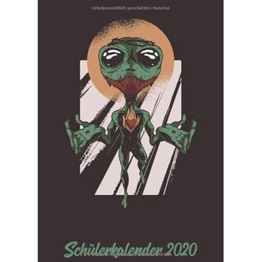 Imagem de Schülerkalender 2020: Wochenplaner zum notieren, organisieren und planen DIN A4. Kalender/Terminkalender/Monats- / Tagesübersicht/Kontakt- / ... listen/Design : Lustig Funny Alien Jesus