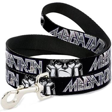 Imagem de Buckle-Down Coleira estreita de 1,27 cm para cães Transformers Megatron/Face Close Up preta/branca, 1,27 m