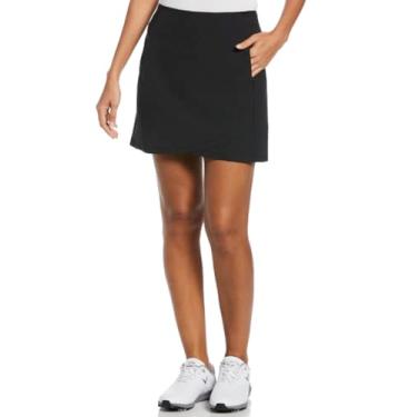 Imagem de Callaway Short feminino de golfe perfurado mesclado de 40,6 cm, com tecido elástico TrueSculpt e tecnologia Opti-Dri (tamanhos PP-2GG), Caviar, GG