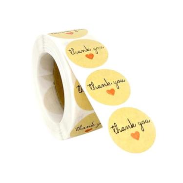 Imagem de shamjina 500x Etiquetas de adesivos de agradecimento Etiquetas Papel Kraft 1 polegada de diâmetro 1 rolo para pequenos negócios Selos de envelope para cartões, Style a