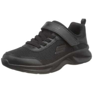 Imagem de Skechers Tênis infantil Dynamatic – azul-marinho, cano baixo, para esportes, unissex, modelo 405110L, tamanho 11,5, 12,5, 13,5, Preto/Preto1, 10.5 Little Kid