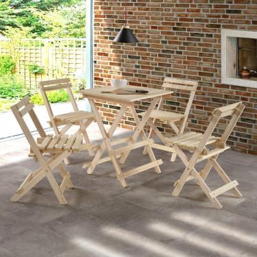 Imagem de Conjunto 10 Mesas e 40 Cadeiras Dobráveis em Madeira Maciça Yescasa Natura