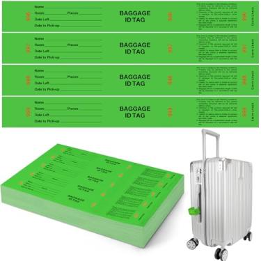 Imagem de Feifeiya 1000 etiquetas de cheque de bagagem com fita de transferência na parte de trás etiquetas de resgate de bagagem de papel de hotel numeração de 000 a 999 etiquetas de identificação de saco para