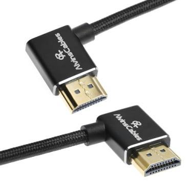 Imagem de Alvin's Cables Cabo HDMI 2.1 8K 60Hz 4K 120Hz de alta velocidade para monitor Atomos Ninja, cabo espiral trançado de ângulo esquerdo para direito para Sony FS5 FS7 FX9, para Canon C300 C500, para