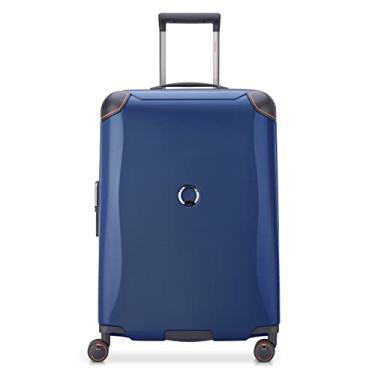 Imagem de DELSEY Paris Bagagem rígida de cacto com rodas giratórias, Azul marino, Checked-Medium 24 Inch, Bagagem de Cacto Rígido com Rodas Giratórias