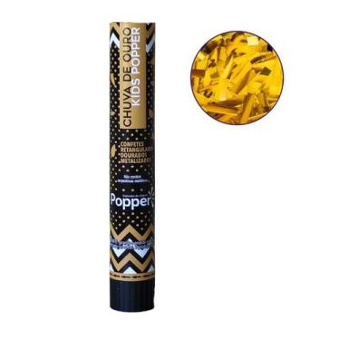 Imagem de Lança Confetes Tubo Chuva de Prata e Ouro Kids Popper, Dourado