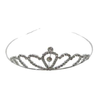 Imagem de Coroa Tiara Noiva e Debutante com Strass Baixa - Festas e Fantasias, P