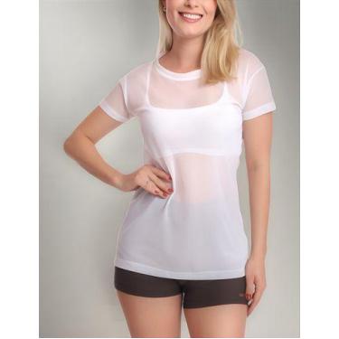 Imagem de Blusa Manga Curta Tule Transparente Fitness Treino Academia - MC Digit
